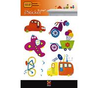 PLAGE 156010 Adesivi murali - Stickers-Meccanico Divertente, 2 Fogli, 18,5 x 15 cm