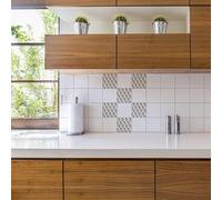 Plage 260545 Smooth - Tiles Adesivo per mattonelle, Caleidoscopio scandinavo, 6 Bogen, Vinile, Multicolore, 15 x 0,1 x 15 cm