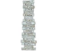 PLAGE Decorazione murale Adesivo Gigante-pancarta: Family Rules, Vinile, Grigio, 60 x 3 x 180 cm