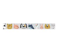 Plage Frisia Adesiva 10 x 300 cm-Tete di Animali, Carta, Multicolore, 10x300cm