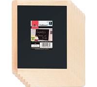 Plaid 96382 Lavagna con Cornice su Entrambi i Lati, Legno, Confezione da 6