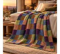 Plaid BOSALONI HOME 130x160 cm - Mosaic Collection Limited Edition - Coperta in Microfibra Premium Morbida per Divano, Letto e Poltrona