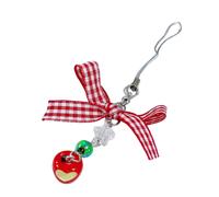 (plaid bow apple) Portachiavi con grazioso fiocco e perle per feste e appuntamenti, multicolore.