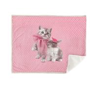 Plaid Caleffi Pink gatto coniglio coperta in pile 130x160 cm peso 460 gr/mq