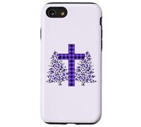 Plaid Christian Cross Leopard Stampa Albero di Natale Famiglia Custodia per iPhone SE (2020) / 7/8