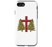 Plaid Christian Cross Leopard Stampa Albero di Natale Famiglia Custodia per iPhone SE (2020) / 7/8