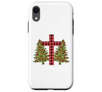 Plaid Christian Cross Leopard Stampa Albero di Natale Famiglia Custodia per iPhone XR