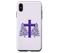 Plaid Christian Cross Leopard Stampa Albero di Natale Famiglia Custodia per iPhone XS Max