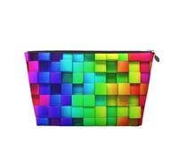 Plaid color arcobaleno, Borsa da toilette Borsa per trucco Borsa per cosmetici Borsa da toilette da viaggio portatile