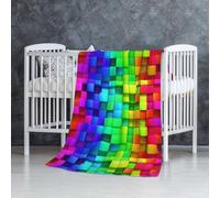 Plaid color arcobaleno,Coperta morbida, calda, anti-pilling, in flanella, peluche, 76 x 127 cm