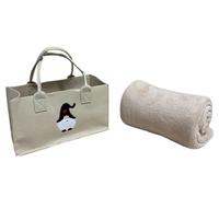 Plaid Con Borsa "Gnomo" Coperta Invernale In Morbido Coral Misura Matrimoniale