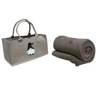 Plaid Con Borsa "Gnomo" Coperta Invernale In Morbido Coral Misura Matrimoniale