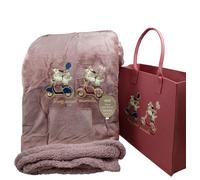 Plaid Con Borsa Irge Coperta Invernale In Morbido Coral Misura 200×225 cm