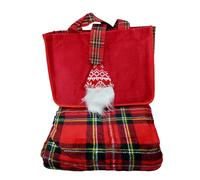 Plaid Con Borsa Natalizio Coperta Invernale In Morbido Coral Misura 200x230 cm