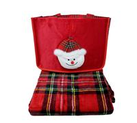 Plaid Con Borsa Natalizio Coperta Invernale In Morbido Coral Misura 200x230 cm