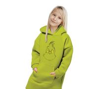 Plaid con Maniche Grinch, Coperta Con Maniche e Cappuccio, Felpa da Casa con Cappuccio, Poncho Homewear, 100% Poliestere, Morbido e Caldo, Soft Touch, Taglia Unica