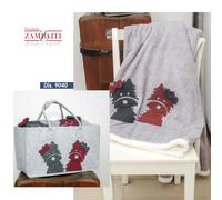 Plaid coperta in pile pesante retro effetto Agnellato con borsa Coral