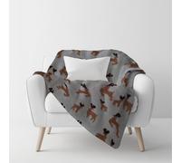 Plaid da divano in Lana Cotta 150 x 170 Cerbiatti fondo grigio