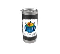 Plaid di bufalo blu sbiancato per Halloween It's Fall Yall Bicchiere termico in acciaio inox doppia parete