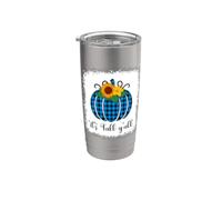 Plaid di bufalo blu sbiancato per Halloween It's Fall Yall Bicchiere termico in acciaio inox doppia parete