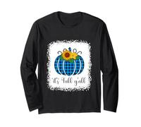 Plaid di Bufalo Blu Sbiancato per Halloween It's Fall YALL Maglia a Manica
