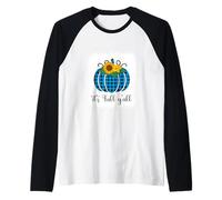 Plaid di Bufalo Blu Sbiancato per Halloween It's Fall YALL Maglia con Maniche Raglan