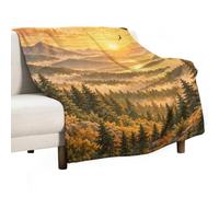 Plaid Divano Coperta, 3D Foresta (Alba,100x150cm) | Leggera e Traspirante, Coperta in Flanella Spessa e Morbida, per Casa, Tutto l'Anno, per Uomo e Donna