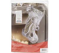 PLAID ENTERPRISES Bucilla Kit di calze in feltro, elegante, cotone, bianco, taglia unica