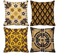 Plaid Federe Cuscini Divano 55x55 Set di 4 Boemia Cuscini da Esterno Morbido Quadrato Copricuscini Divano per Soggiorno Camera da Letto Primavera Estate Esterno Giardino Patio Decorativo Regalo r79-V