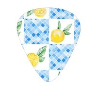 Plaid giallo limone blu,12 pezzi di plettri per chitarra, 3 plettri di diverso spessore per chitarra acustica, basso, ukulele