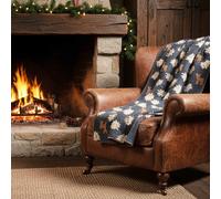 Plaid in Lana Cotta antracite con Cervi Alpini - Soffice e Accogliente per Casa