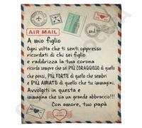 Plaid in Pile Dedica Lettera idea regalo coperta famiglia da genitore a figlio