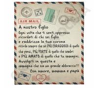 Plaid in Pile Dedica Lettera idea regalo coperta famiglia da genitore a figlio