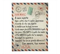 Plaid in Pile Dedica Lettera idea regalo Nipote Nipoti Nonno Nonna Nonni