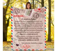 Plaid in Pile Dedica Lettera mod.2 idea regalo famiglia da genitore a figlio