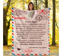 Plaid in Pile Dedica Lettera mod.2 idea regalo famiglia da genitore a figlio