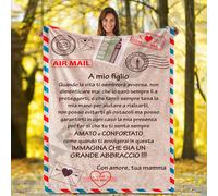Plaid in Pile Dedica Lettera mod.2 idea regalo famiglia da genitore a figlio