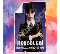 Plaid in pile Mercoledì Addams con Nome Personalizzato serie tv idea regalo