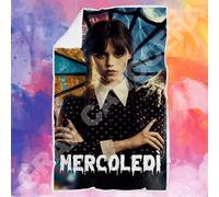 Plaid in pile Mercoledì Addams serie tv idea regalo