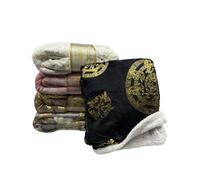 PLAID IN SHERPA 160X210CM CON STAMPA A CALDO GRECA D'ORO