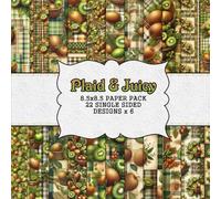 Plaid & Juicy: Kiwi-Inspired Scrapbook Paper Collection: vibrant tones of kiwi fruit and the timeless appeal of plaid papers