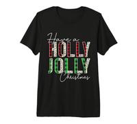 Plaid Leopardato con Bufalo Have A Holly And Jolly Merry Christmas Maglietta Premium