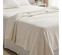 Plaid motivo 3D 160x130 cm zebrato panna bianco