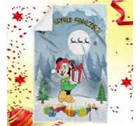 Plaid Natalizio Minnie personalizzato con Nome coperta letto idea regalo