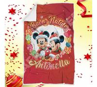 Plaid Natalizio Minnie Topolino personalizzato con Nome coperta idea regalo