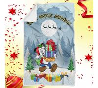 Plaid Natalizio Topolino personalizzato con Nome coperta letto idea regalo