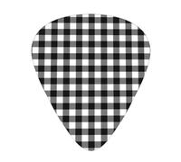 Plaid Nero Bianco,12 pezzi di plettri per chitarra, 3 plettri di diverso spessore per chitarra acustica, basso, ukulele