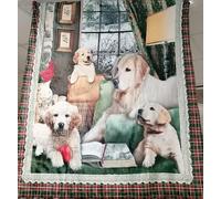 Plaid o Coperta In Morbidissima Microfibra Con Stampa Digitale Disegno CANI con Retro Agnellato Misura 140x180 NOVITA' 2021!!!!
