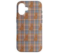 Plaid & Paws: edizione Soft Brown Scottish Terrier Custodia per iPhone 16