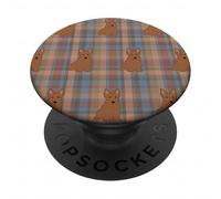 Plaid & Paws: edizione Soft Brown Scottish Terrier PopSockets PopGrip Adesivo